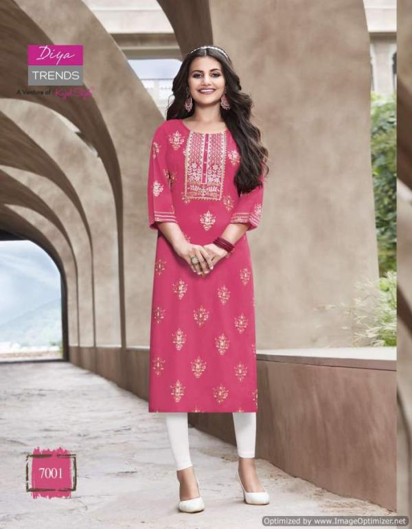 Victoria 7 Fancy Wear Embroidery Rayon Exclusive Kurti Collection